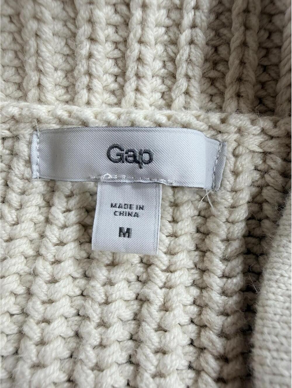 GAP Cream Ribbed Button-Up Sweater Jacket - Picture 6 of 9